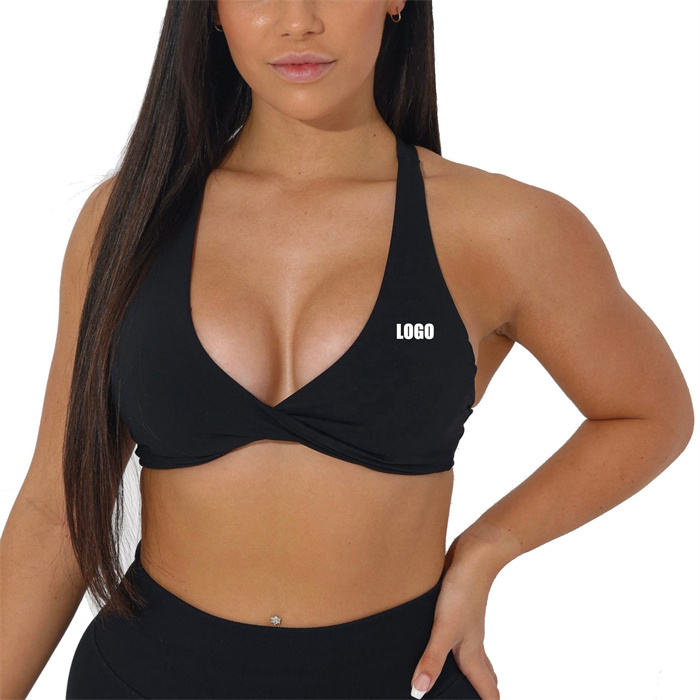 Twist Front Yoga Bra Cross Back