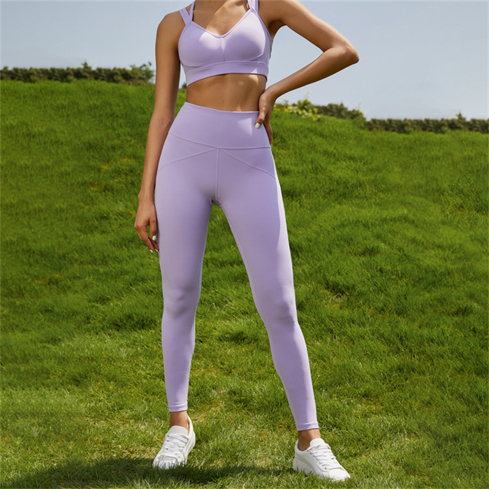 Purple Workout Sets Gym Clothes