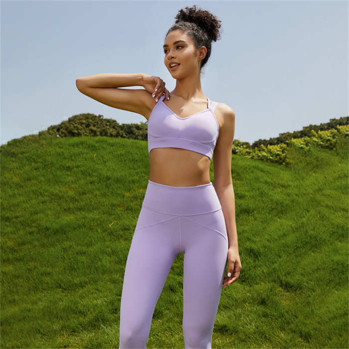 Purple Workout Sets Gym Clothes