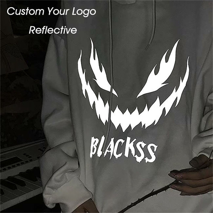 100% Cotton Unisex Plus Size Men's Reflective Hoodies