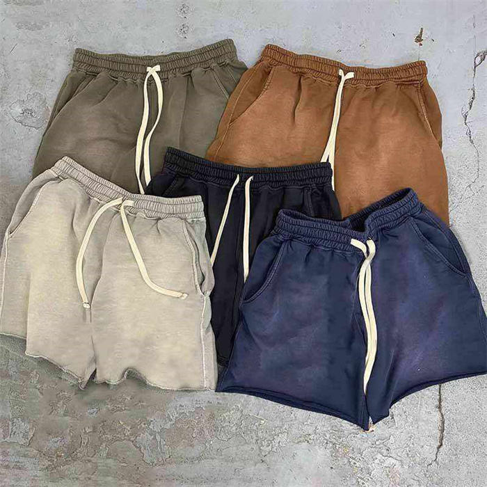 Running Fitness Vintage Acid Wash Shorts For Men