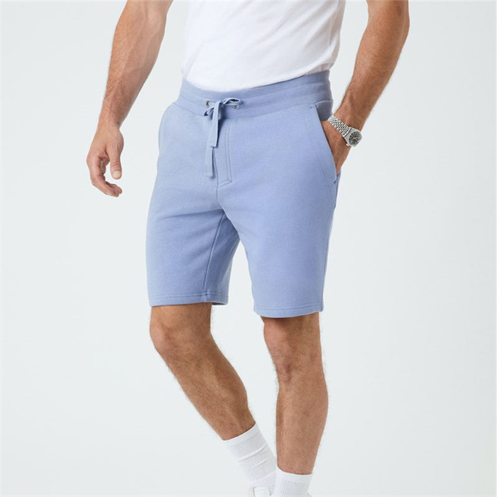 Blue Workouts Cotton Shorts With Pockets