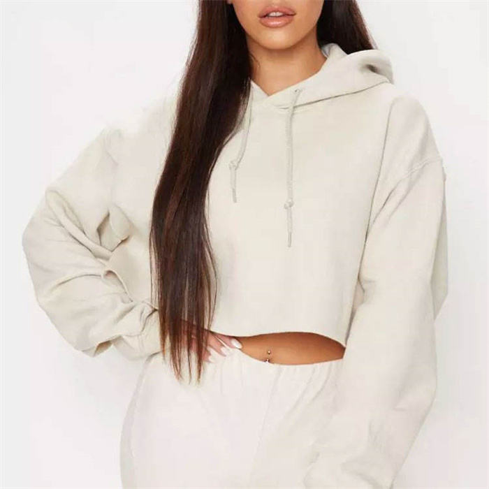 Oversize Blank Raw Hem Crop Top