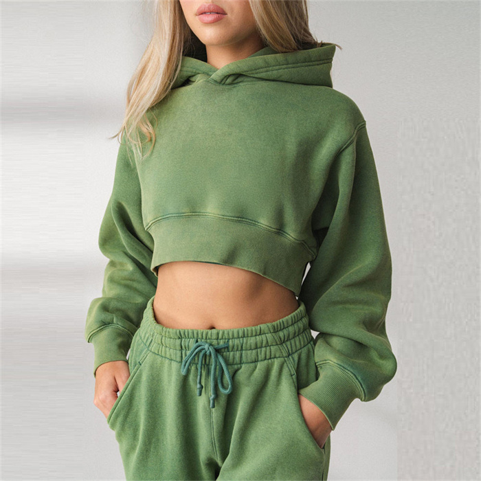 Workout Casual Cute Pullover Cropped Hoodies