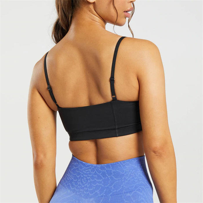 Breathable Black Bandeau Sports Bra