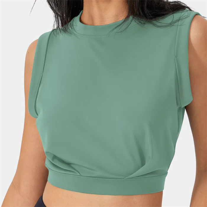 Crew Neck Sleeveless Cropped Yoga Tank Tops