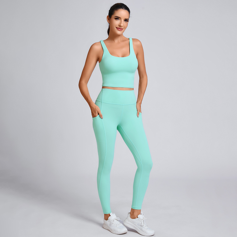 Custom U-neckline sports bra Manufacturer Two-Piece Workout Set